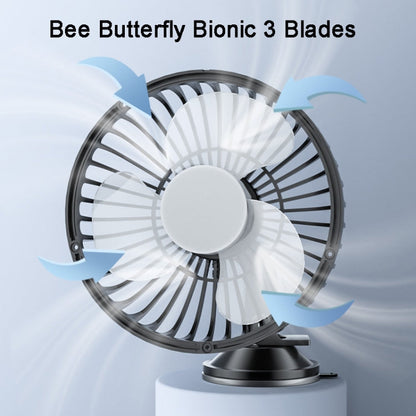 SUITU  12V/24V Mini Car Fan USB Charging Single Head Fan 360 Degree Cooling Fan, Style: Seat Back Model