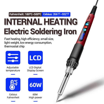 ANENG SL103 17pcs/set Intelligent Digital Display Temperature Adjustment Household Constant Temperature Soldering Iron Set 60W Internal Heat Welding Tool Kit(US Plug)