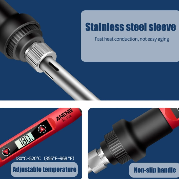 ANENG SL102 16pcs/set Digital Thermostat Household Constant Temperature Soldering Iron Set 60W Internal Heat Welding Tool Kit(US Plug)