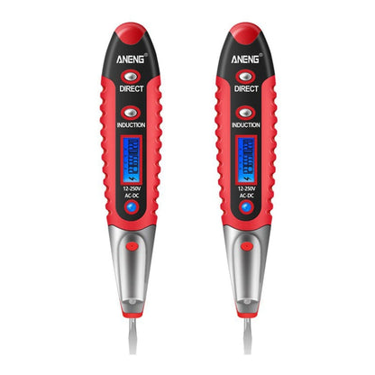 ANENG VD700 2pcs Sound and Light Alarm Non-contact Digital Display Sensor Multi-function Test Pen(Black Red)