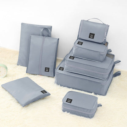 BUBM 8pcs/set Multifunctional Travel Suitcase Clothing Sorting Storage Bag(Grey)