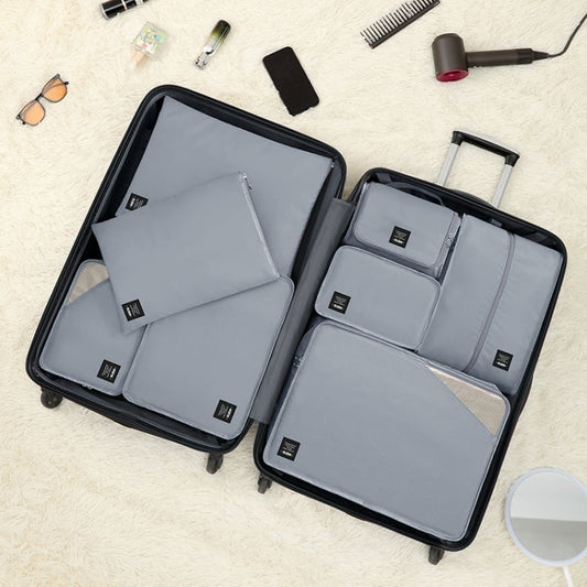 BUBM 8pcs/set Multifunctional Travel Suitcase Clothing Sorting Storage Bag(Grey)