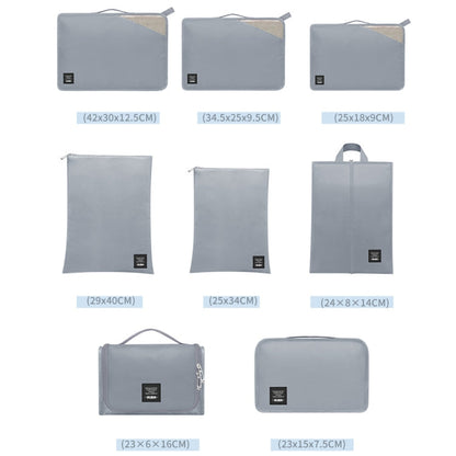 BUBM 8pcs/set Multifunctional Travel Suitcase Clothing Sorting Storage Bag(Grey)