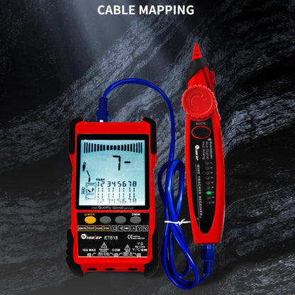 TOOLTOP 600m/1968ft Network Cable Length 2 in 1 Network Cable Finder Multimeter(7 pcs/set)