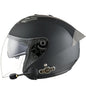 Casque de moto intelligent Bluetooth KUQIBAO avec double lentille de protection solaire, Taille : M (Noir mat + Queue grise)