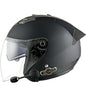 KUQIBAO Motorcycle Smart Bluetooth Sun Protection Double Lens Safety Helmet, Size: XL(Matte Black+Black Tail)