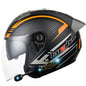 KUQIBAO Motorcycle Smart Bluetooth Sun Protection Double Lens Safety Helmet, Size: XL(Matte Black Phantom Fiber+Gray Rear Spoiler)