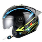 KUQIBAO Motorcycle Smart Bluetooth Sun Protection Double Lens Safety Helmet, Size: XXL(Bright Black Phantom Fiber+Gray Tail)