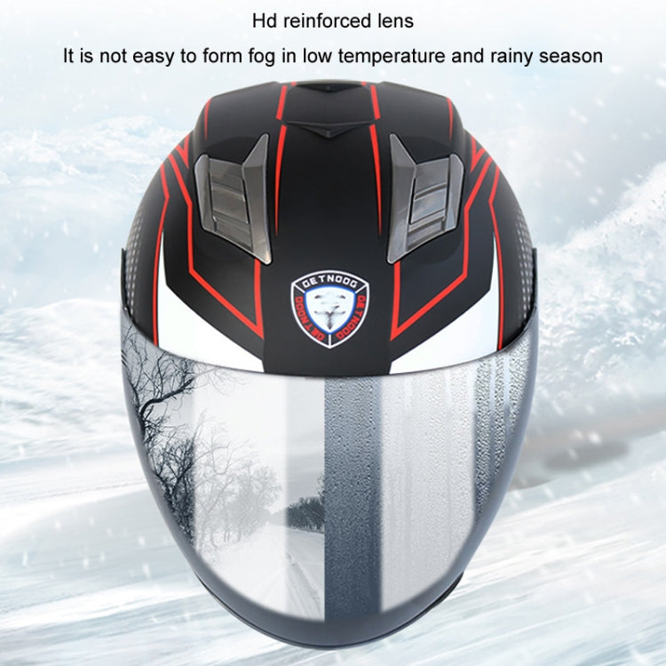 KUQIBAO Motorcycle Smart Bluetooth Sun Protection Double Lens Safety Helmet, Size: L(Matte Black Phantom Fiber)