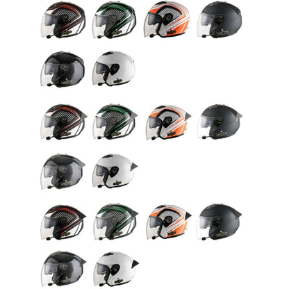 Casque de sécurité intelligent de moto KUQIBAO Bluetooth double lentille anti-UV, taille : L (noir mat)