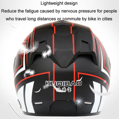 KUQIBAO Motorcycle Smart Bluetooth Sun Protection Double Lens Safety Helmet, Size: XL(White Phantom Fiber+Gray Tail)
