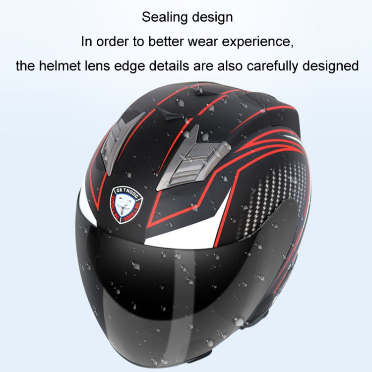 KUQIBAO Motorcycle Smart Bluetooth Sun Protection Double Lens Safety Helmet, Size: L(White)
