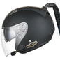 Casque de moto Bluetooth KUQIBAO à double lentille avec tresse, taille : L (noir dépoli)