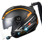 KUQIBAO Motorcycle Bluetooth Headset Double Lens Helmet With Braid, Size: XL(Fruits Black Phantom Fiber)