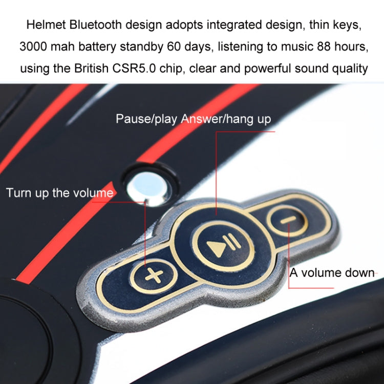 Casque de moto Bluetooth KUQIBAO à double lentille avec tresse, Taille : XXL (Fibre Fantôme Noir Brillant)