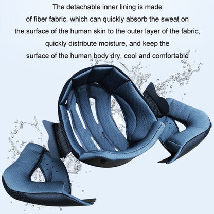 KUQIBAO Motorcycle Bluetooth Headset Double Lens Helmet With Braid, Size: M(White Phantom Fiber)
