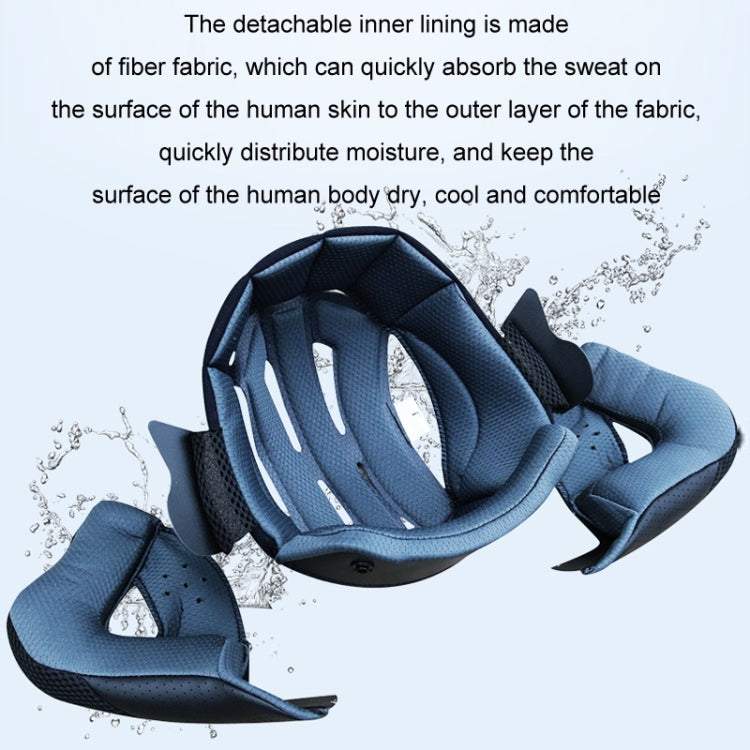 KUQIBAO Motorcycle Bluetooth Headset Double Lens Helmet With Braid, Size: XL(Fruits Black Phantom Fiber)