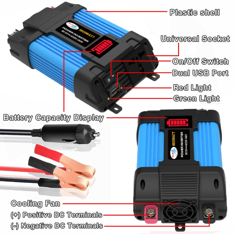 12V-220V 500W SOLIKE TECH Vehicle Inverter Sine Wave Convertor Auto Inverter