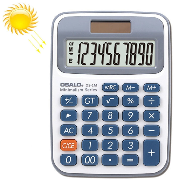 Calculatrice de bureau OSALO 10 chiffres à écran LCD, double alimentation solaire, mini calculatrice pour étudiant