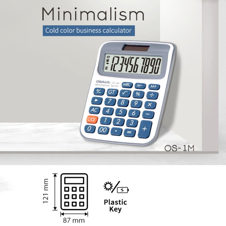 Calculatrice de bureau OSALO 10 chiffres à écran LCD, double alimentation solaire, mini calculatrice pour étudiant