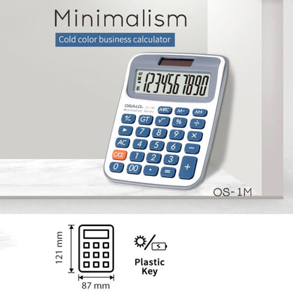 Calculatrice de bureau OSALO 10 chiffres à écran LCD, double alimentation solaire, mini calculatrice pour étudiant