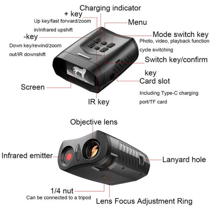 APEXEL 3-inch LCD HD Screen Photo Video Portable Binoculars Digital Infrared Night Vision Device(APL-NV009)