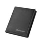 DEABOLAR  Men PU Leather Short Wallet Zipper Coin Purse Card Holder(Black Vertical)