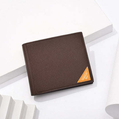 DEABOLAR Men Short Wallet Cross Pattern Tri-Fold Zipper Coin Purse Driver License Card Holder(Coffee)