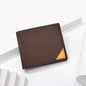 DEABOLAR Men Short Wallet Cross Pattern Tri-Fold Zipper Coin Purse Driver License Card Holder(Coffee)