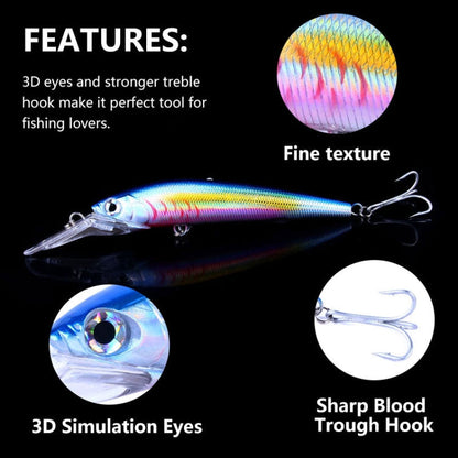 HENGJIA 18cm 41g Leurre de pêche flottant coulant Minnow Leurre à longue bavette (1)