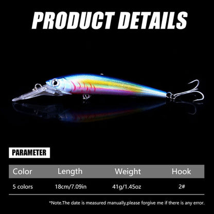 HENGJIA 18cm 41g Leurre de pêche flottant coulant Minnow Leurre à longue bavette (1)