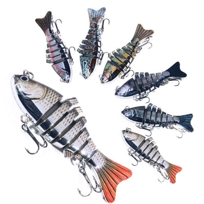 HENGJIA 10cm 24g Bionic Multi-Section Fish Bait Plastic Electroplating Fake Bait(5)