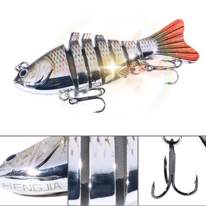 HENGJIA 10cm 24g Bionic Multi-Section Fish Bait Plastic Electroplating Fake Bait(6)