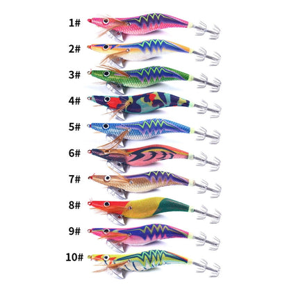 HENGJIA 14cm 20g Night Light Wood Shrimp Fake Bait Squid Hook Luya Bait, Color: 9