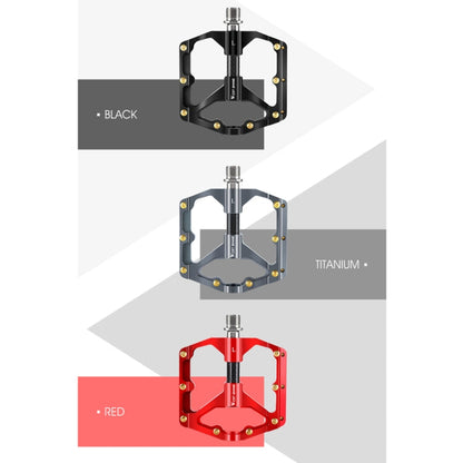 WEST BIKING 3 Bearings Ultralight Carbon Fiber Bushing Mountain Bike Pedal(Red)