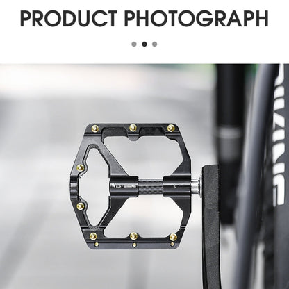 WEST BIKING 3 Bearings Ultralight Carbon Fiber Bushing Mountain Bike Pedal(Titanium)
