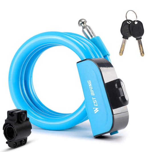 WEST BIKING Antivol de vélo 1,2 m Câble en acier PVC Antivol vélo étanche (Bleu)