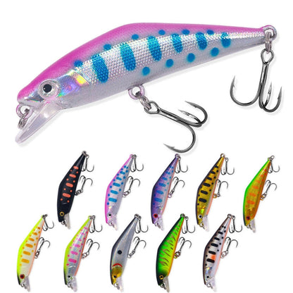 HENGJIA 5.7cm 3.4g Microbe Road Lures Slow Sinking Minnow Fake Bait, Color: 7