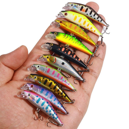 HENGJIA 5.7cm 3.4g Microbe Road Lures Slow Sinking Minnow Fake Bait, Color: 10