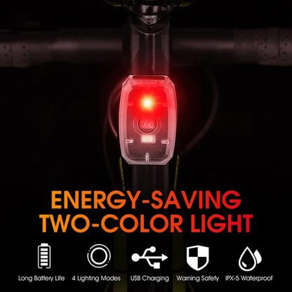 WEST BIKING Mini Bicycle Two-color Tail Light Riding Night Warning Light(Black)