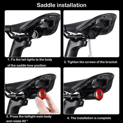 WEST BIKING Feu arrière intelligent avec capteur de freinage, rechargeable par USB (Coussin)
