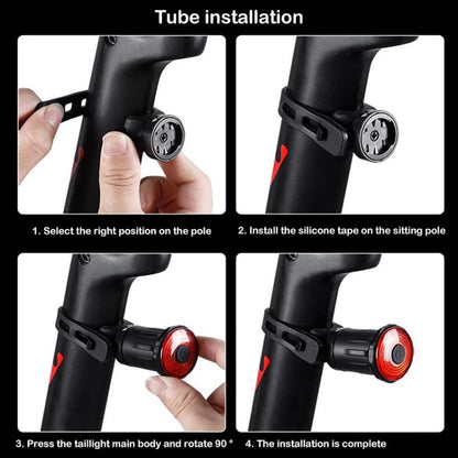 WEST BIKING Feu arrière intelligent avec capteur de freinage, rechargeable par USB (Coussin)