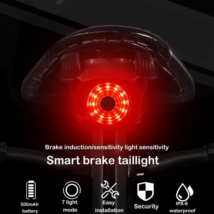 WEST BIKING Feu arrière intelligent avec capteur de freinage, rechargeable par USB (Coussin)