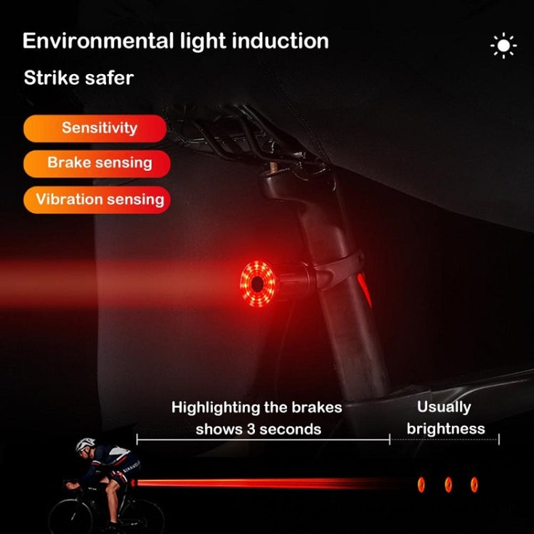 WEST BIKING Feu arrière intelligent avec capteur de freinage, rechargeable par USB (Coussin)