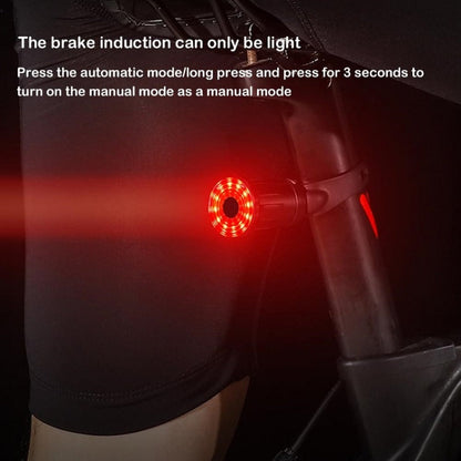 WEST BIKING Feu arrière intelligent avec capteur de freinage, rechargeable par USB (Coussin)