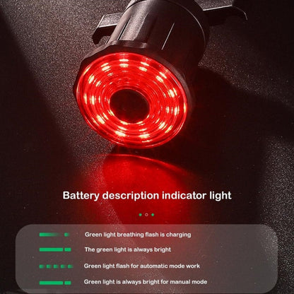 WEST BIKING Feu arrière intelligent avec capteur de freinage, rechargeable par USB (Coussin)