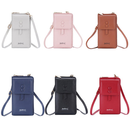 Baellerry Multifunctional Adjustable Crossbody Phone Bag Large Capacity Multi-card Slot Single-shoulder Bag(Pink)