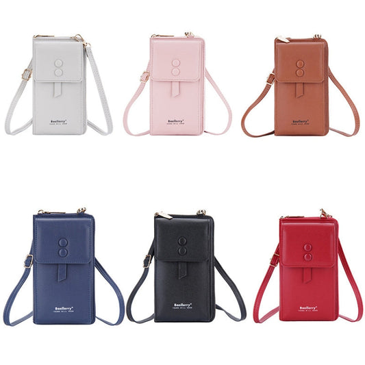 Baellerry Multifunctional Adjustable Crossbody Phone Bag Large Capacity Multi-card Slot Single-shoulder Bag(Pink)