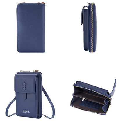Baellerry Multifunctional Adjustable Crossbody Phone Bag Large Capacity Multi-card Slot Single-shoulder Bag(Claret)