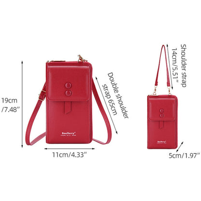 Baellerry Multifunctional Adjustable Crossbody Phone Bag Large Capacity Multi-card Slot Single-shoulder Bag(Pink)